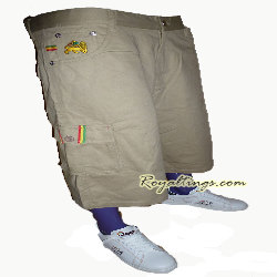Baggy Short Bermuda Rasta Lion of Judah noir, beige, kaki