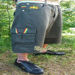 Baggy Short Bermuda Rasta Lion of Judah noir, beige, kaki