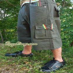 Baggy Short Bermuda Rasta Lion of Judah noir, beige, kaki