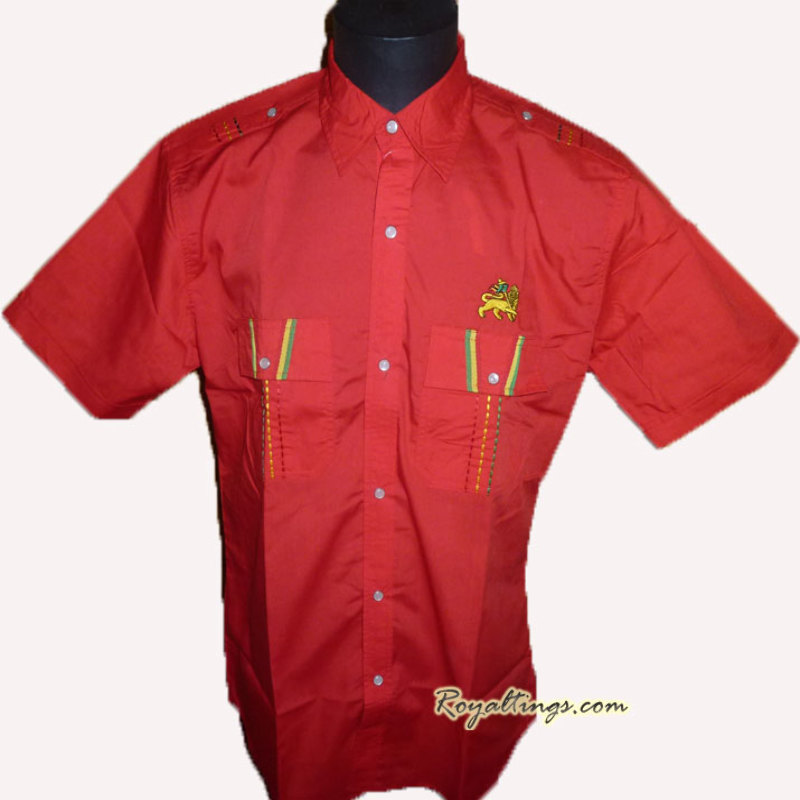 Chemisette rasta Lion of Judah rouge, noir, beige, vert