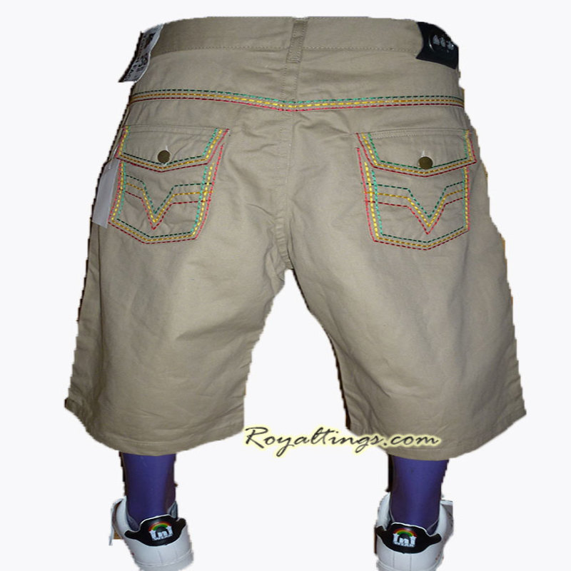 Baggy Short Bermuda Rasta kaki, blanc, noir, beige