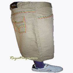 Baggy Short Bermuda Rasta kaki, blanc, noir, beige