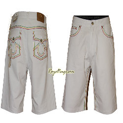 Baggy Short Bermuda Rasta kaki, blanc, noir, beige