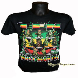 Tee shirt Most Wanted weed