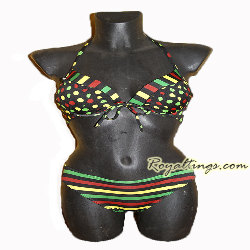 Maillot de Bain Rasta + jupe pareo