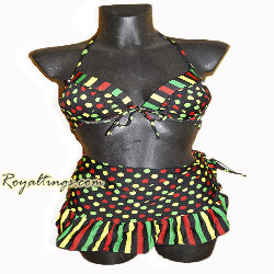 Maillot de Bain Rasta + jupe pareo