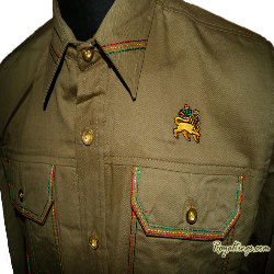 Chemise Rasta Lion of judah noir ou beige