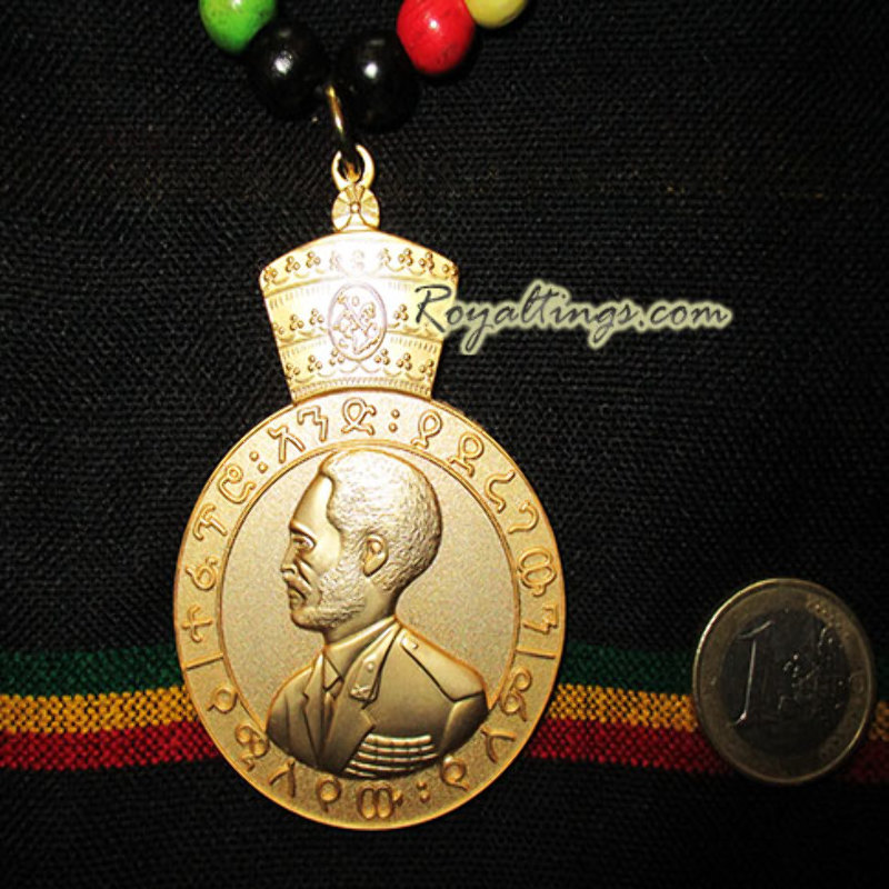 Collier Medaillon Selassie I ahmarique
