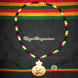 Collier Medaillon Selassie I ahmarique