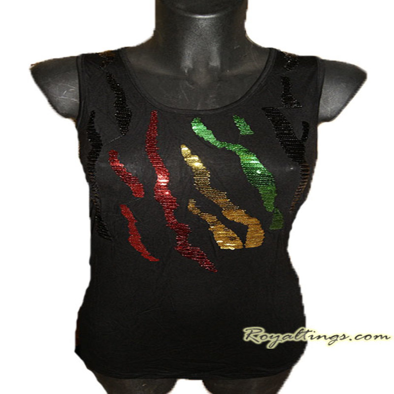 Debardeur rasta strass noir ou blanc