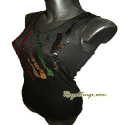 Debardeur rasta strass noir ou blanc