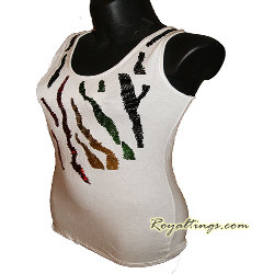 Debardeur rasta strass noir ou blanc