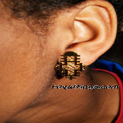 Boucles d'oreilles Ethiopienne Axoum Plaqué Or