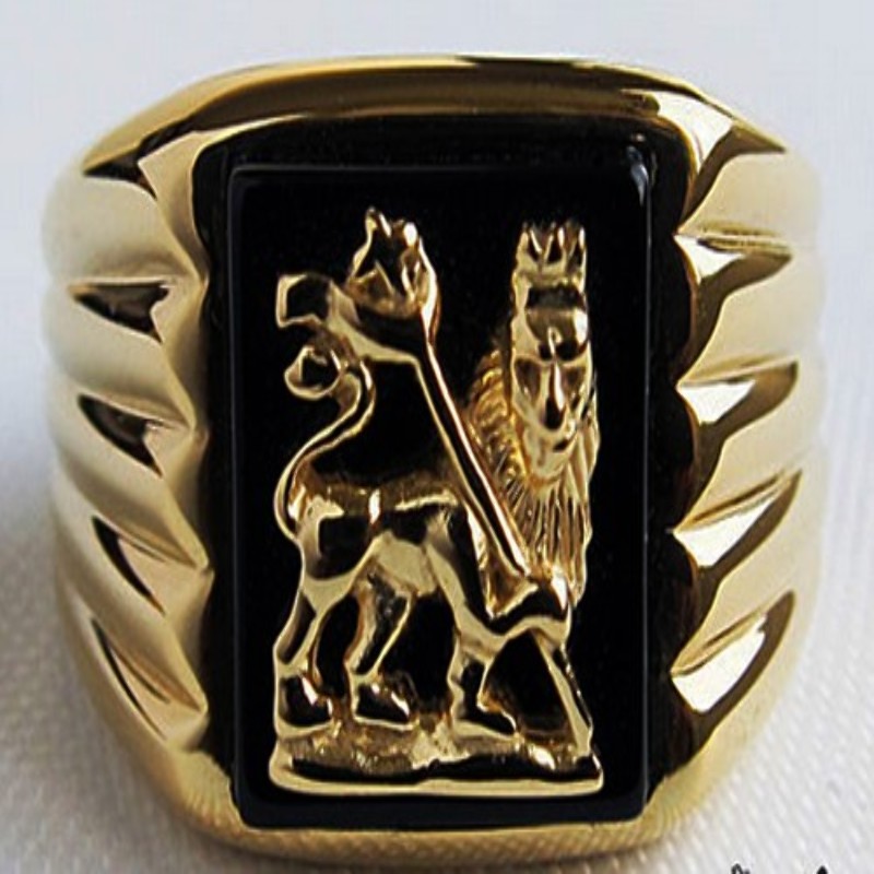 Bague Lion of Judah Plaqué Or 24k