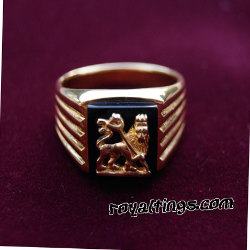 Bague Lion of Judah Plaqué Or 24k