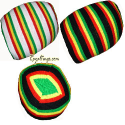 Bonnet Rasta Dreadlocks Stripe blanc ou noir