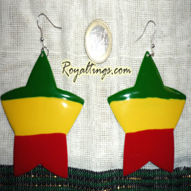 Boucles d'oreilles rasta star