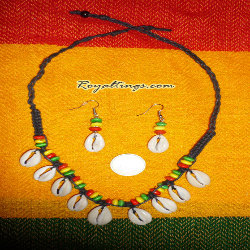 Parure Collier & Boucles en Cauris 3