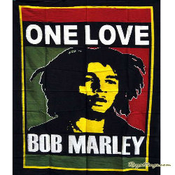 Drapeau Tenture Bob Marley One Love