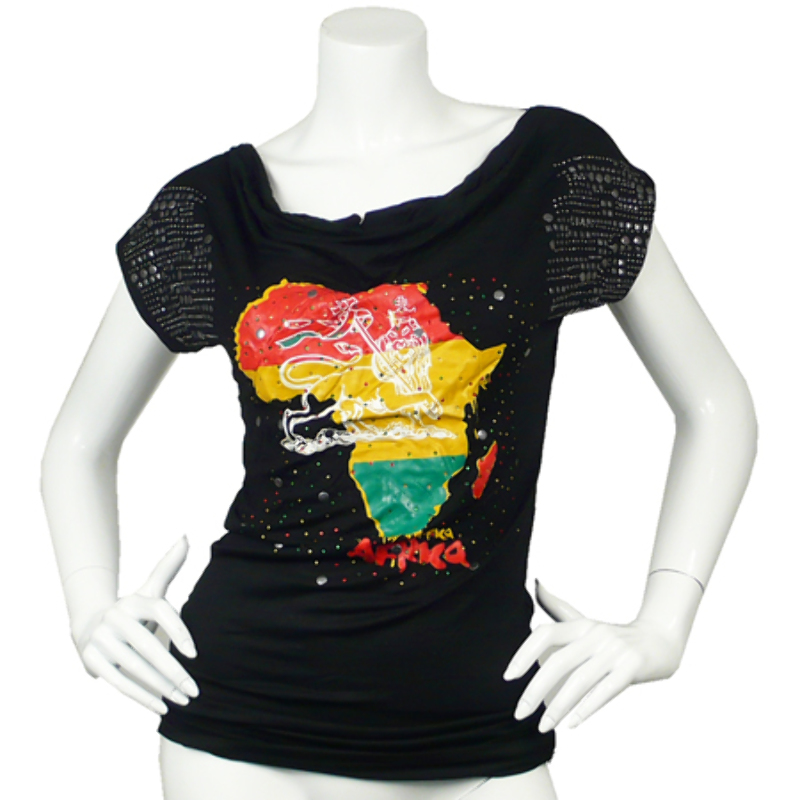 Tee shirt Lion of Judah Africa Strass