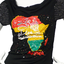 Tee shirt Lion of Judah Africa Strass
